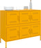 vidaXL - Dressoir - 100,5x39x79 - cm - staal - mosterdgeel