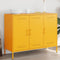 vidaXL - Dressoir - 100,5x39x79 - cm - staal - mosterdgeel