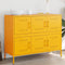 vidaXL - Dressoir - 100,5x39x79 - cm - staal - mosterdgeel