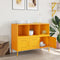 vidaXL - Dressoir - 100,5x39x79 - cm - staal - mosterdgeel