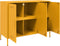 vidaXL - Dressoir - 100,5x39x79 - cm - staal - mosterdgeel