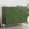 vidaXL - Dressoir - 100,5x39x79 - cm - staal - olijfgroen