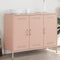 vidaXL - Dressoir - 100,5x39x79 - cm - staal - roze