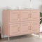 vidaXL - Dressoir - 100,5x39x79 - cm - staal - roze
