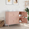 vidaXL - Dressoir - 100,5x39x79 - cm - staal - roze