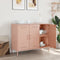 vidaXL - Dressoir - 100,5x39x79 - cm - staal - roze