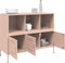 vidaXL - Dressoir - 100,5x39x79 - cm - staal - roze