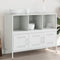 vidaXL - Dressoir - 100,5x39x79 - cm - staal - wit