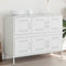 vidaXL - Dressoir - 100,5x39x79 - cm - staal - wit