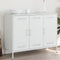 vidaXL - Dressoir - 100,5x39x79 - cm - staal - wit
