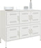 vidaXL - Dressoir - 100,5x39x79 - cm - staal - wit