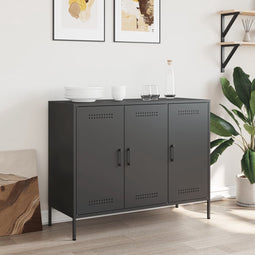 vidaXL - Dressoir - 100,5x39x79 - cm - staal - zwart