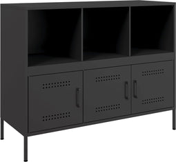 vidaXL - Dressoir - 100,5x39x79 - cm - staal - zwart