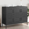 vidaXL - Dressoir - 100,5x39x79 - cm - staal - zwart