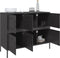vidaXL - Dressoir - 100,5x39x79 - cm - staal - zwart