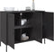 vidaXL - Dressoir - 100,5x39x79 - cm - staal - zwart