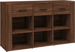 vidaXL - Dressoir - 100x30x59,5 - cm - bewerkt - hout - bruin - eikenkleur