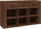 vidaXL - Dressoir - 100x30x59,5 - cm - bewerkt - hout - bruin - eikenkleur