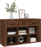 vidaXL - Dressoir - 100x30x59,5 - cm - bewerkt - hout - bruin - eikenkleur
