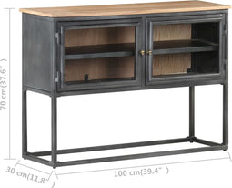 vidaXL - Dressoir - 100x30x70 - cm - massief - acaciahout - grijs