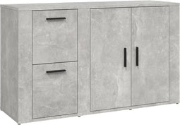 vidaXL - Dressoir - 100x33x59,5 - cm - bewerkt - hout - betongrijs