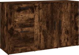vidaXL - Dressoir - 100x33x59,5 - cm - bewerkt - hout - gerookt - eikenkleurig