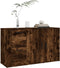 vidaXL - Dressoir - 100x33x59,5 - cm - bewerkt - hout - gerookt - eikenkleurig