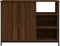 vidaXL - Dressoir - 100x33x75 - cm - bewerkt - hout - bruin - eikenkleur