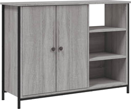 vidaXL - Dressoir - 100x33x75 - cm - bewerkt - hout - grijs - sonoma