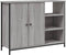 vidaXL - Dressoir - 100x33x75 - cm - bewerkt - hout - grijs - sonoma