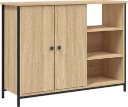 vidaXL - Dressoir - 100x33x75 - cm - bewerkt - hout - sonoma - eikenkleurig