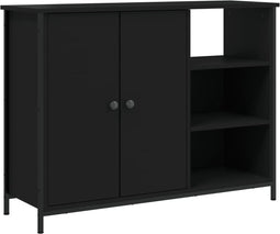 vidaXL - Dressoir - 100x33x75 - cm - bewerkt - hout - zwart