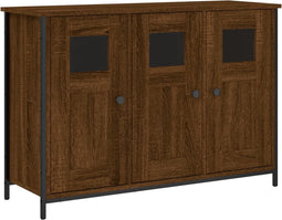 vidaXL - Dressoir - 100x35x70 - cm - bewerkt - hout - bruin - eikenkleur