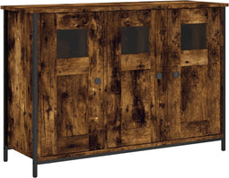 vidaXL - Dressoir - 100x35x70 - cm - bewerkt - hout - gerookt - eikenkleurig