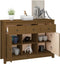 vidaXL - Dressoir - 100x35x74,5 - cm - massief - grenenhout - honingbruin