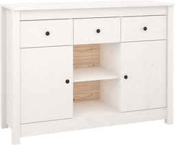 vidaXL - Dressoir - 100x35x74,5 - cm - massief - grenenhout - wit