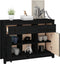 vidaXL - Dressoir - 100x35x74,5 - cm - massief - grenenhout - zwart