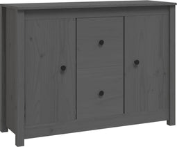 vidaXL - Dressoir - 100x35x74 - cm - massief - grenenhout - grijs