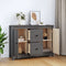 vidaXL - Dressoir - 100x35x74 - cm - massief - grenenhout - grijs