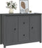 vidaXL - Dressoir - 100x35x74 - cm - massief - grenenhout - grijs