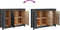 vidaXL - Dressoir - 100x35x74 - cm - massief - grenenhout - grijs