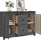 vidaXL - Dressoir - 100x35x74 - cm - massief - grenenhout - grijs