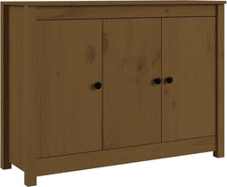 vidaXL - Dressoir - 100x35x74 - cm - massief - grenenhout - honingbruin