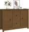 vidaXL - Dressoir - 100x35x74 - cm - massief - grenenhout - honingbruin