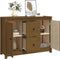 vidaXL - Dressoir - 100x35x74 - cm - massief - grenenhout - honingbruin