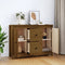 vidaXL - Dressoir - 100x35x74 - cm - massief - grenenhout - honingbruin