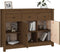 vidaXL - Dressoir - 100x35x74 - cm - massief - grenenhout - honingbruin