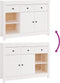 vidaXL - Dressoir - 100x35x74 - cm - massief - grenenhout - wit