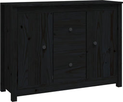 vidaXL - Dressoir - 100x35x74 - cm - massief - grenenhout - zwart