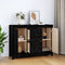 vidaXL - Dressoir - 100x35x74 - cm - massief - grenenhout - zwart